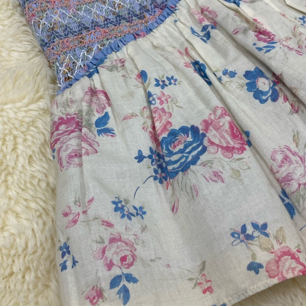 🎀 Anguilla Smocked Ruffle Mini Skirt Large Pastel Lemon Blue Pink - Picture 4 of 12